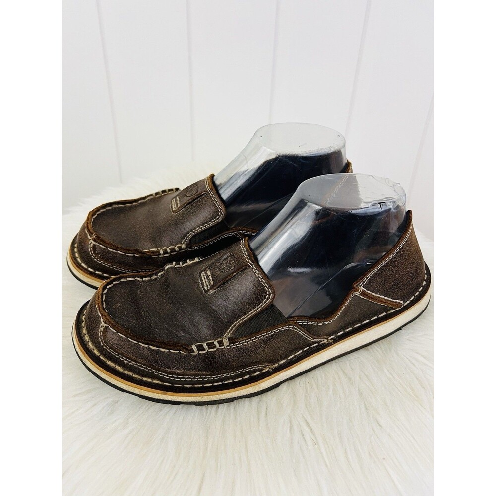 Ariat Cruiser Bomber Brown Leather Slip On Shoes Comfort Womens Loafers 8B